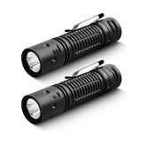 A700 Tactical Flashlight 2 Pack, Rechargeable 700 Lumens LED Flashlight, Tail Switch Design, Aluminum Alloy Body, Water-Resistant Compact Work Flashlight for Maintenance and Emergency Use