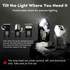 DC08 Swivial LED Flashlight Rechargeable, 800 Lumens Mini Work Lihgt, Small EDC Flashlight Clip On with Back Clip, Magnetic Flashlight, for Emergency, Walk Dog, Working, Hiking, Camping