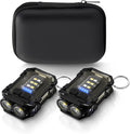 Mini Keychain Flashlight 300 Lumens, 2-Pack – Rechargeable Magnetic EDC Cap Light, Clip-On Pocket Light with COB Wide Beam for Work, Camping, Dog Walking