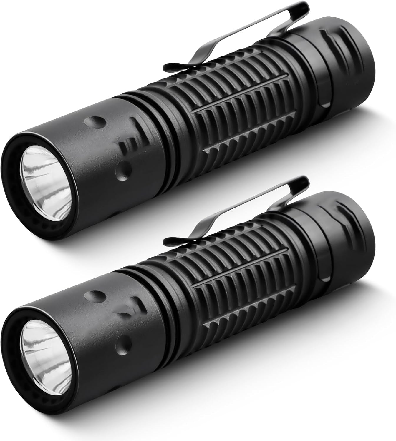 A700 Tactical Flashlight 2 Pack, Rechargeable 700 Lumens LED Flashlight, Tail Switch Design, Aluminum Alloy Body, Water-Resistant Compact Work Flashlight for Maintenance and Emergency Use