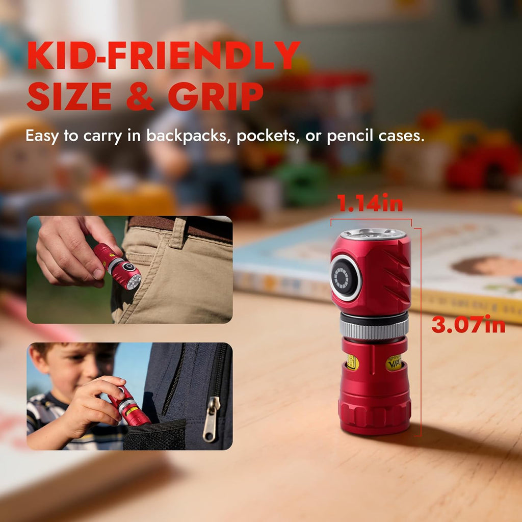 Mini Spinning Flashlight – USB-C Rechargeable Aluminum Alloy Pocket Flashlight with Magnetic Base, 5 Light Modes, EDC Light for Dog Walking, Camping & Everyday Carry