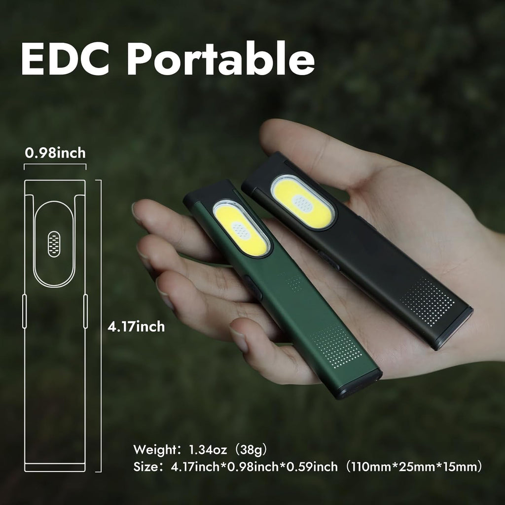 T7 Rechargeable EDC Flashlight, Slim Pocket Flashlight with Clip & Magnetic Base, Portable LED Light for Everyday Carry, Night Walking, Car Repair & Emergency