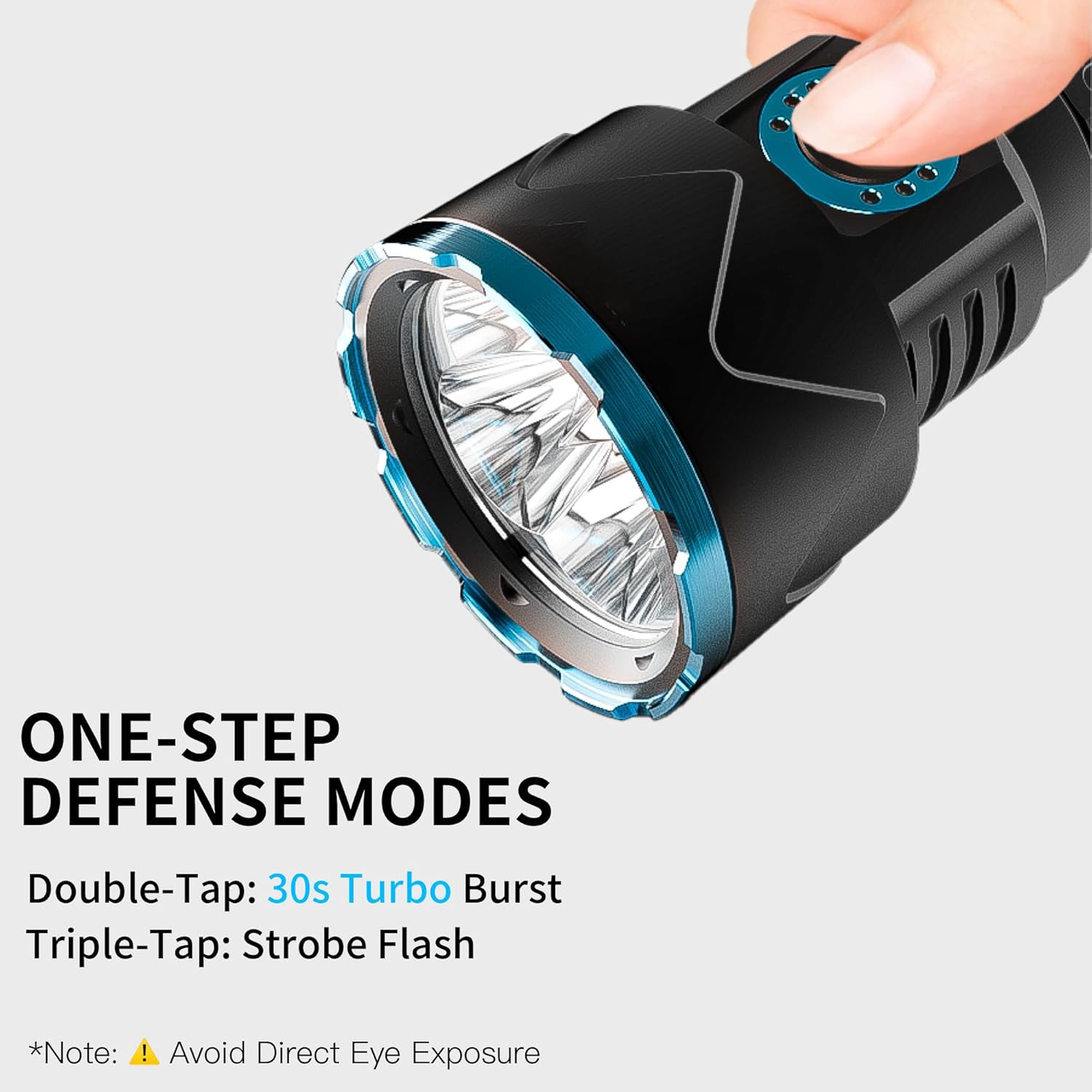 10000 Lumens High-Powered Flashlight – Ultra Bright, Durable Aluminum Body, Rechargeable LED Torch for Outdoor & Emergency Use