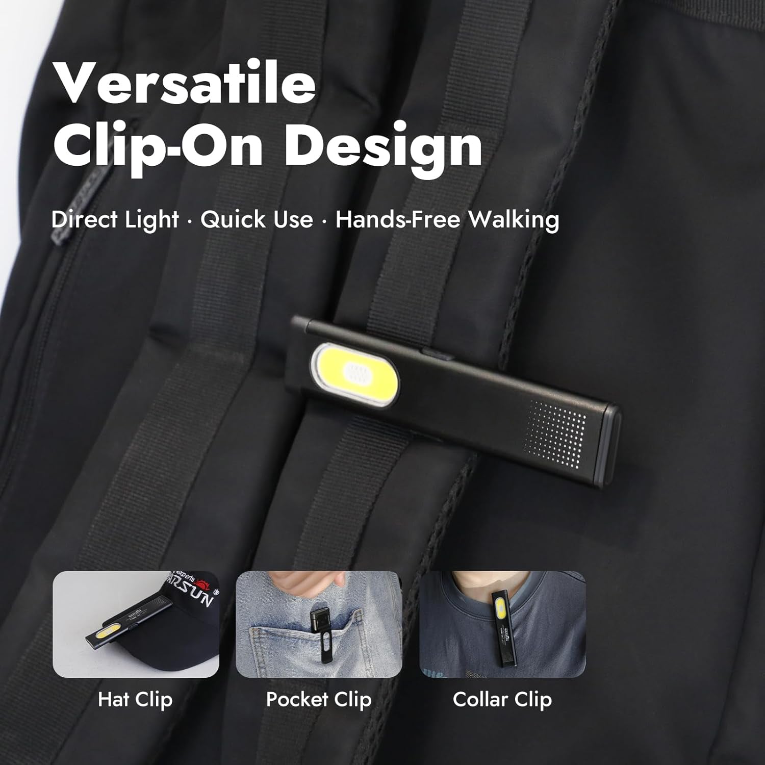 T7 Rechargeable EDC Flashlight, Slim Pocket Flashlight with Clip & Magnetic Base, Portable LED Light for Everyday Carry, Night Walking, Car Repair & Emergency