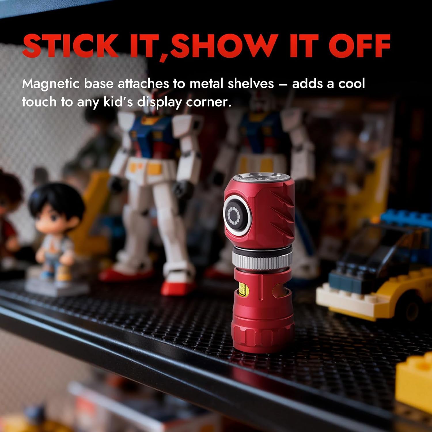 Mini Spinning Flashlight – USB-C Rechargeable Aluminum Alloy Pocket Flashlight with Magnetic Base, 5 Light Modes, EDC Light for Dog Walking, Camping & Everyday Carry